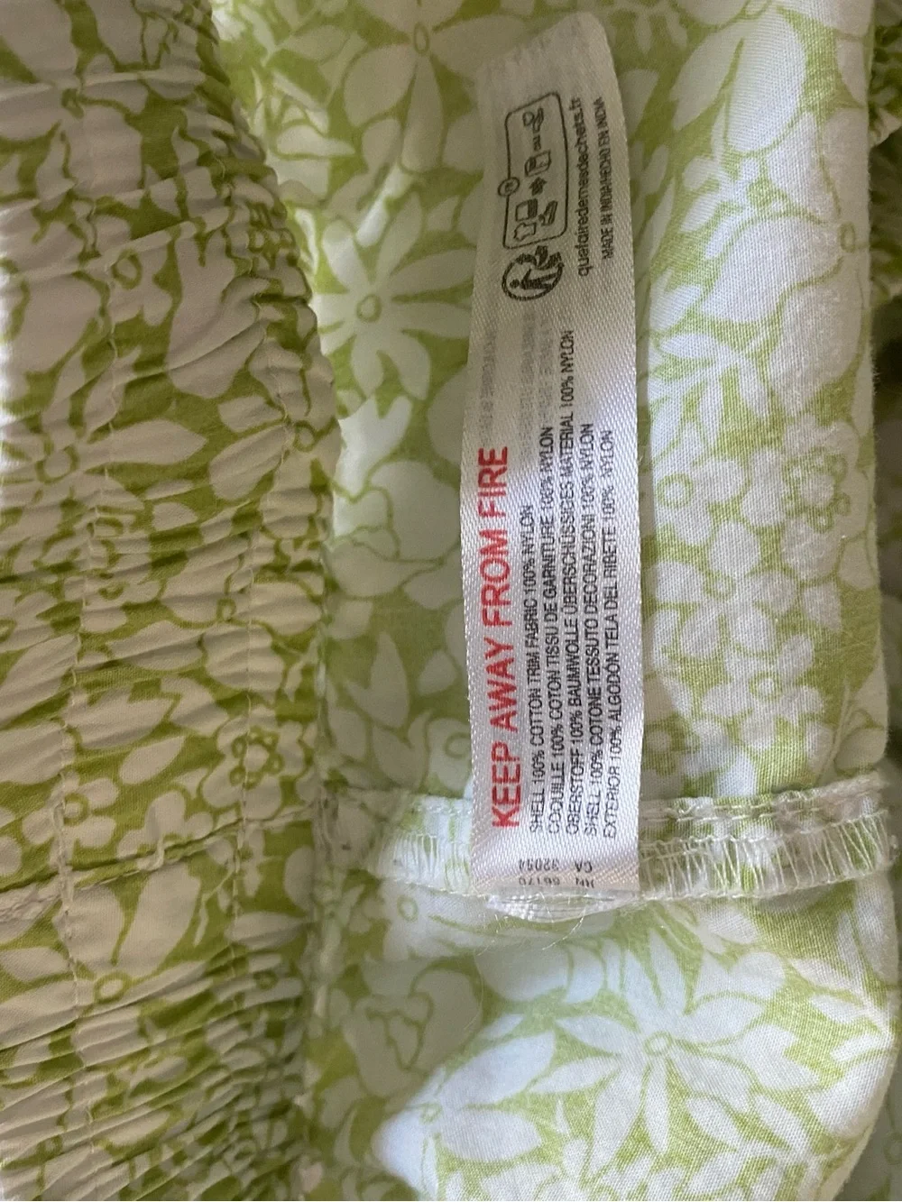 Anthropologie Green White Floral Print Lace Trim Pajama Shorts Small